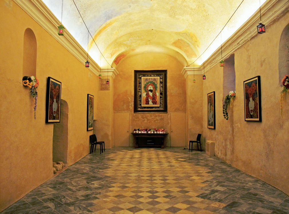 "The Flowers of Popular Victories" by Chuck Sperry at the Oratorio di Santa Maria in Selaa, Tellaro, Italy